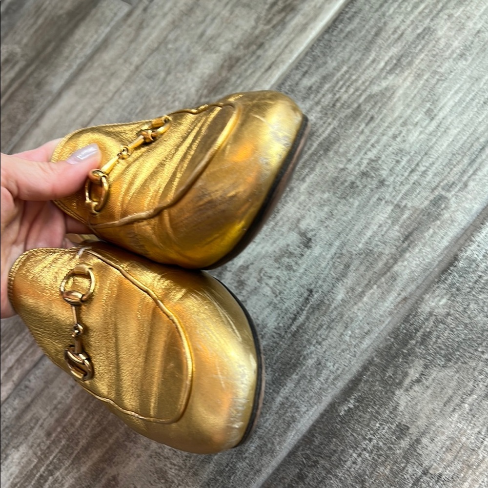 Gucci Gold Mules - Picture 5 of 9
